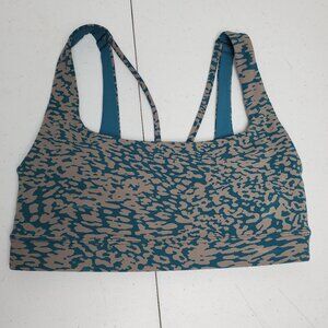 Athleta Exhale Bra Animal Print Teal Animal Print Womens Size XS